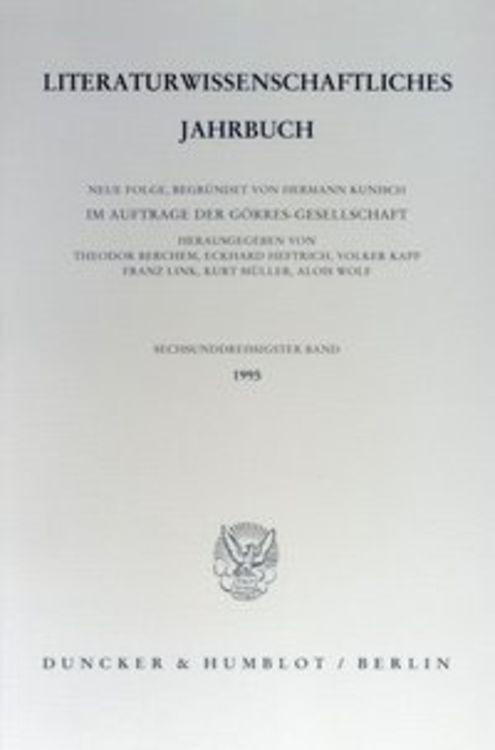 Produktbild: Literaturwissenschaftliches Jahrbuch.
