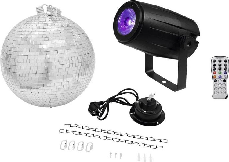 Discokugel Motor Mit Fernbedienung - 18 LED Beleuchtung Für Partys Und Events