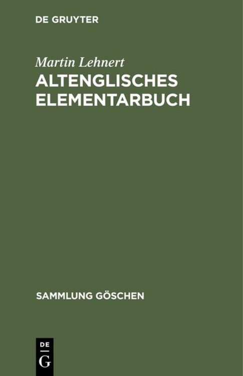 Produktbild: Altenglisches Elementarbuch