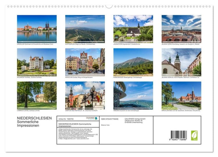 Produktbild: NIEDERSCHLESIEN Sommerliche Impressionen (hochwertiger Premium Wandkalender 2026 DIN A2 quer), Kunstdruck in Hochglanz