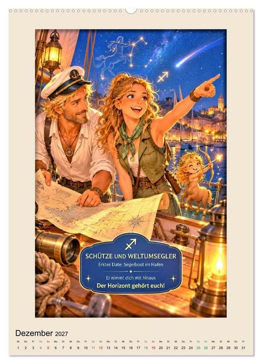 Produktbild: Was f&uuml;r ein Mann zu deinem Sternzeichen passt (hochwertiger Premium Wandkalender 2027 DIN A2 hoch), Kunstdruck in Hochglanz