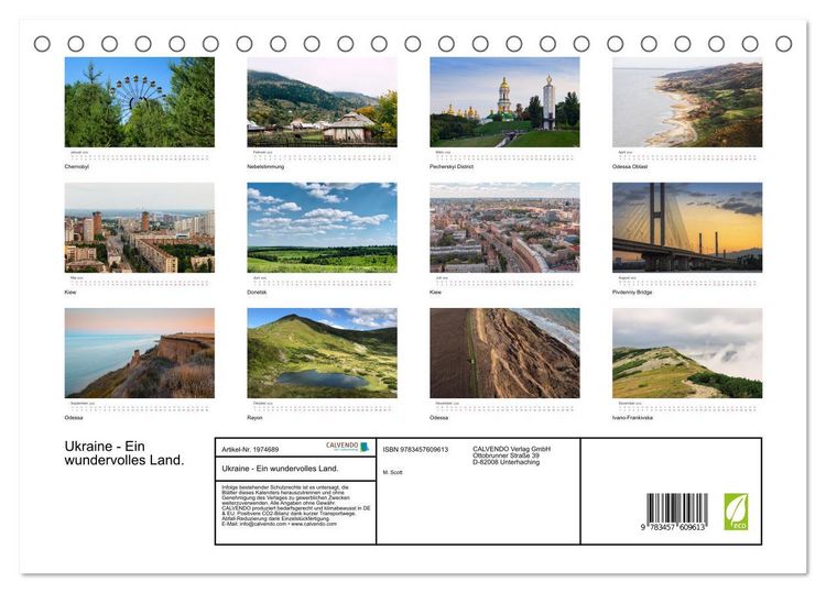 Produktbild: Ukraine - Ein wundervolles Land. (Tischkalender 2026 DIN A5 quer), CALVENDO Monatskalender