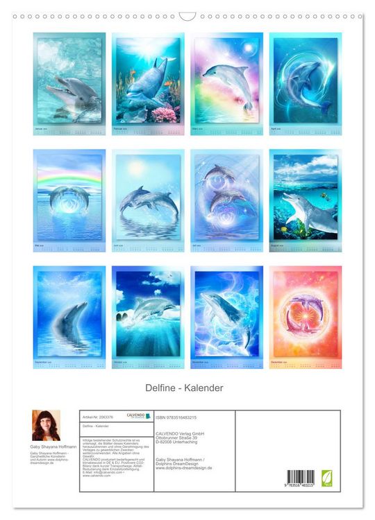 Produktbild: Delfine - Kalender (Wandkalender 2026 DIN A2 hoch), CALVENDO Monatskalender
