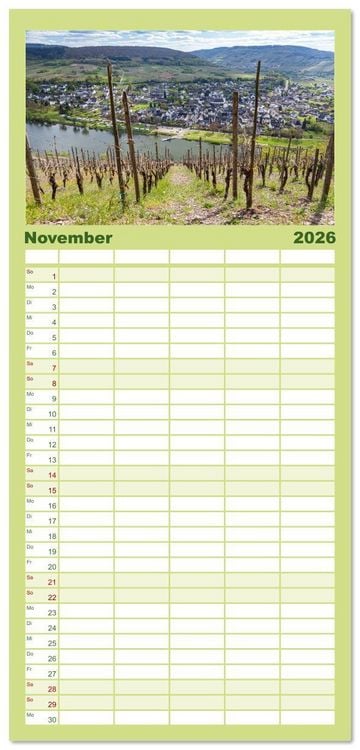Produktbild: Familienplaner 2026 - Moselansichten mit 5 Spalten (Wandkalender, 21 x 45 cm) CALVENDO
