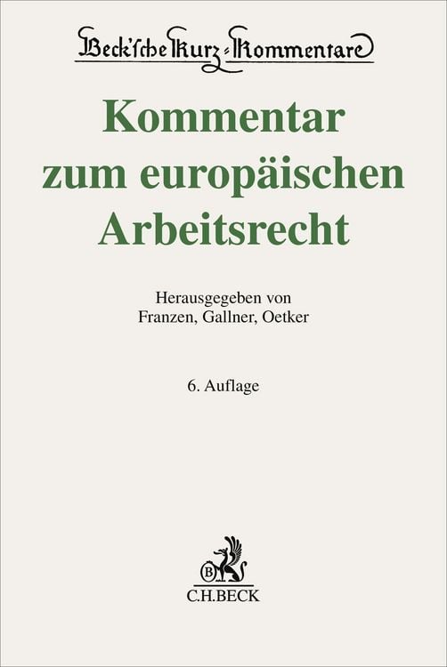 Produktbild: Kommentar zum europ&auml;ischen Arbeitsrecht