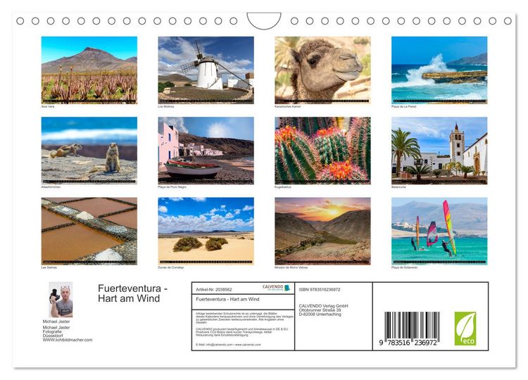 Produktbild: Fuerteventura - Hart am Wind (Wandkalender 2026 DIN A4 quer), CALVENDO Monatskalender