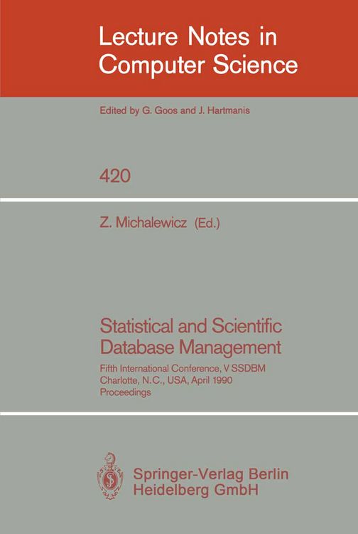 Produktbild: Statistical and Scientific Database Management