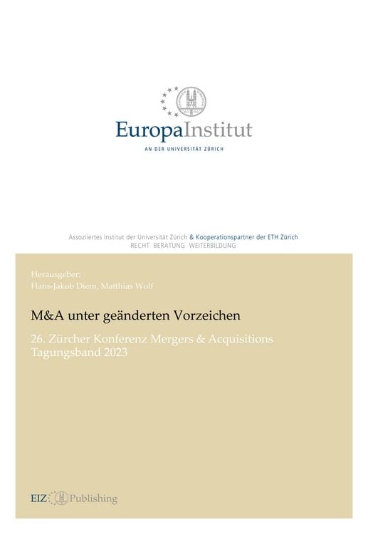 Bild vom Artikel M&A unter geänderten Vorzeichen vom Autor Hans-Jakob Diem