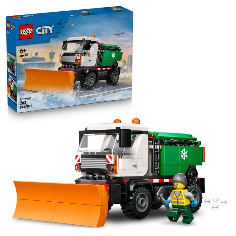 Produktbild: LEGO City 60490 Schneepflug, Spielzeug LKW mit Minifigur am Steuer