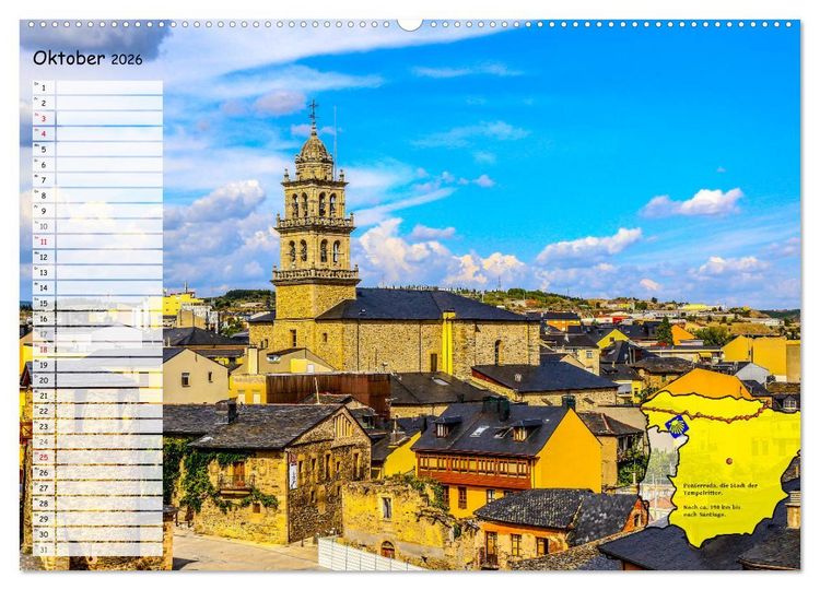 Produktbild: Der Jakobsweg von seinen sch&ouml;nsten Seiten! (hochwertiger Premium Wandkalender 2026 DIN A2 quer), Kunstdruck in Hochglanz
