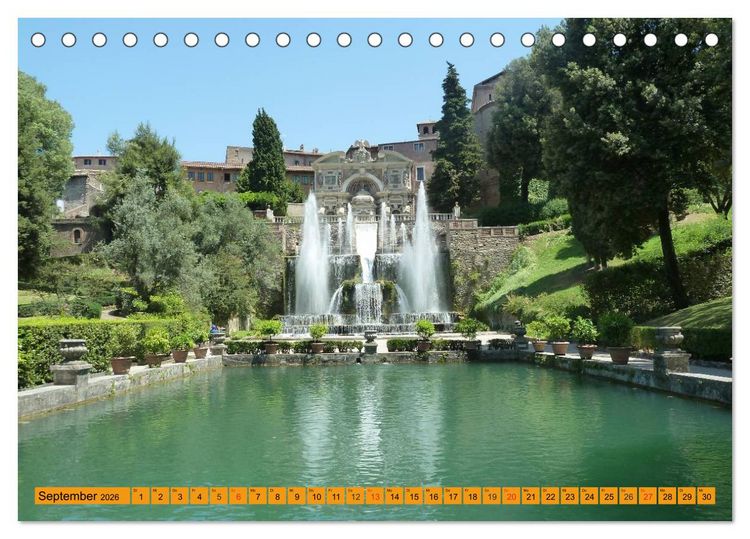 Produktbild: Die h&auml;ngenden G&auml;rten von Tivoli - Die Villa d'Este (Tischkalender 2026 DIN A5 quer), CALVENDO Monatskalender