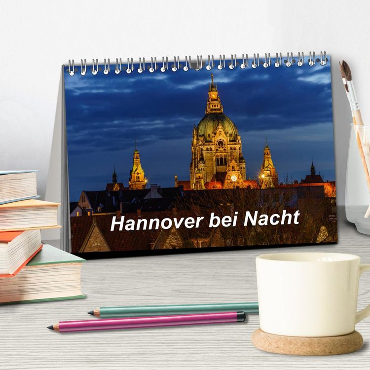 Produktbild: Hannover bei Nacht 2026 (Tischkalender 2026 DIN A5 quer), CALVENDO Monatskalender