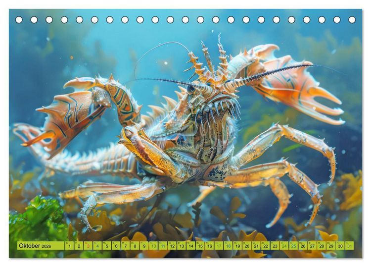 Produktbild: Fantastische Unterwasserkreaturen - Hybridtiere (Tischkalender 2026 DIN A5 quer), CALVENDO Monatskalender
