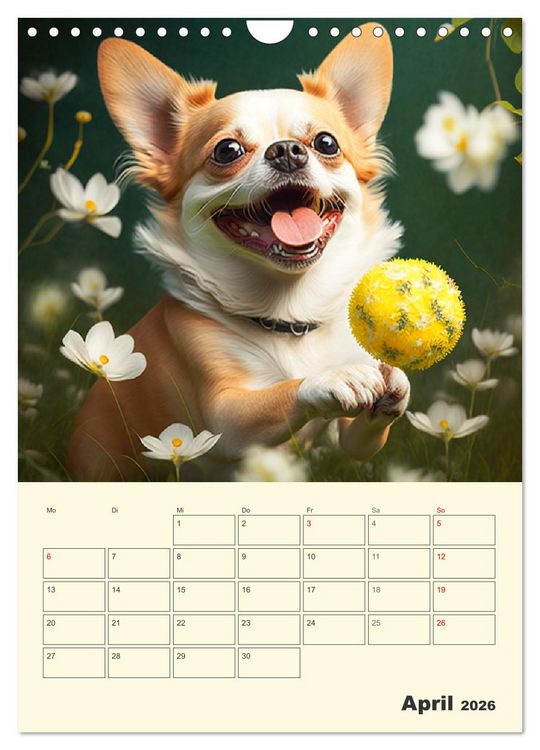 Produktbild: Witzige Chihuahuas. Gl&uuml;ckliche Temperamentb&uuml;ndel (Wandkalender 2026 DIN A4 hoch), CALVENDO Monatskalender