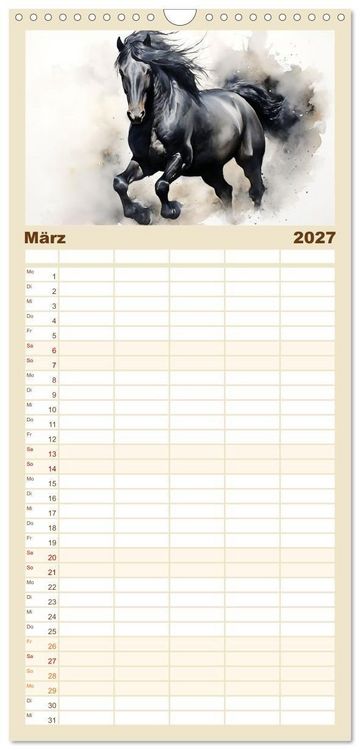 Produktbild: Familienplaner 2027 - Kraftpakete in Aquarell mit 5 Spalten (Wandkalender, 21 x 45 cm) CALVENDO