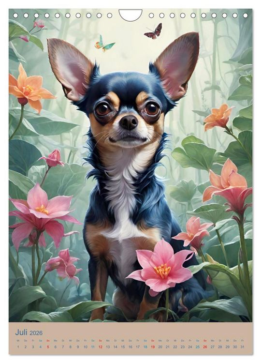 Produktbild: Chihuahuas. Kunstvolle Portr&auml;ts der kleinen Hunde (Wandkalender 2026 DIN A4 hoch), CALVENDO Monatskalender