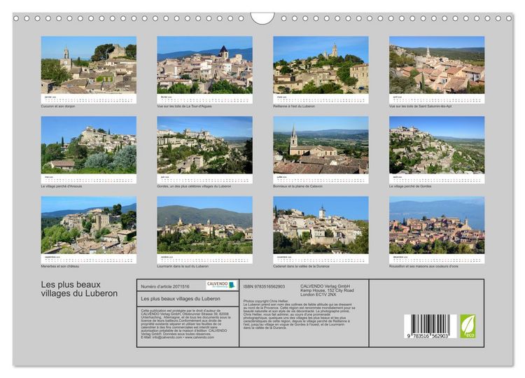 Produktbild: Les plus beaux villages du Luberon (Calendrier mural 2026 DIN A3 vertical), CALVENDO calendrier mensuel