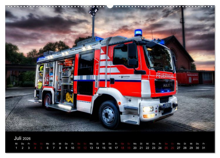 Produktbild: Feuerwehr und Rettungsdienst (hochwertiger Premium Wandkalender 2026 DIN A2 quer), Kunstdruck in Hochglanz