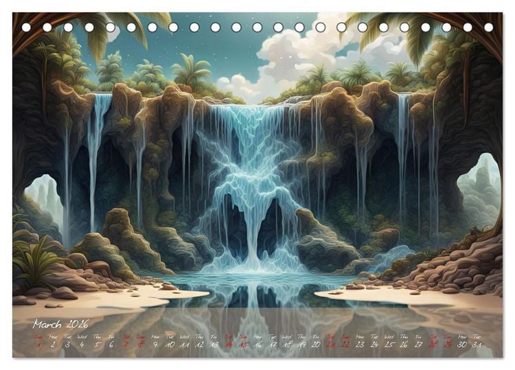 Produktbild: Enchanting waterfalls (Desk Calendar 2026 DIN A5 landscape), CALVENDO 12 Month DeskCalendar