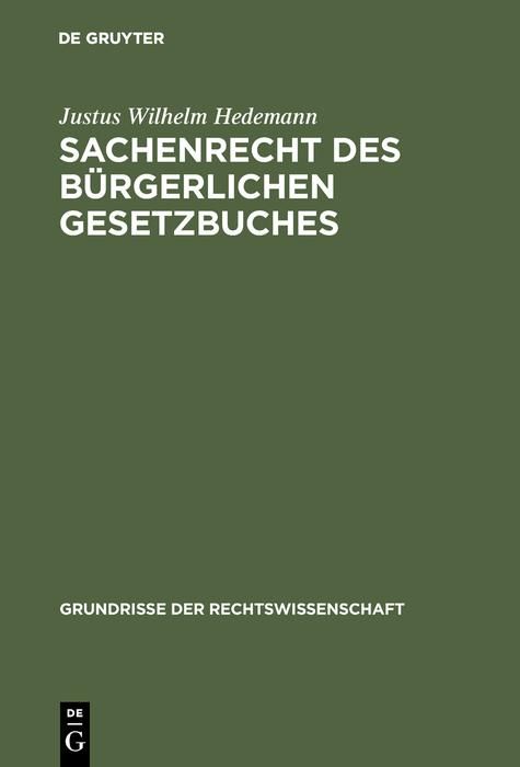 Produktbild: Sachenrecht des B&uuml;rgerlichen Gesetzbuches