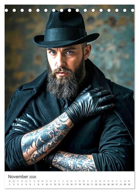 Produktbild: Schatten und Stil - KI M&auml;nner im Gothic Stil (Tischkalender 2026 DIN A5 hoch), CALVENDO Monatskalender