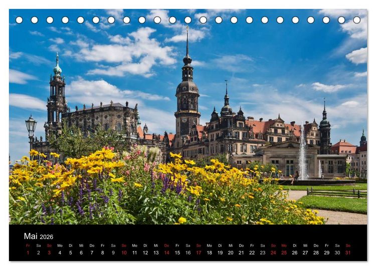 Produktbild: Dresden, das Florenz an der Elbe (Tischkalender 2026 DIN A5 quer), CALVENDO Monatskalender