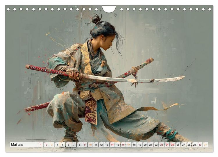 Produktbild: Die Seele des Schwertes &ndash; Samurai im Bild (Wandkalender 2026 DIN A4 quer), CALVENDO Monatskalender