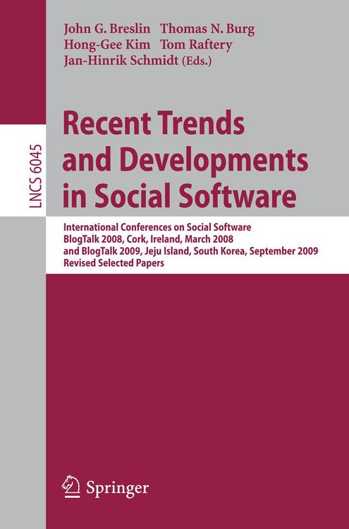 Produktbild: Recent Trends and Developments in Social Software