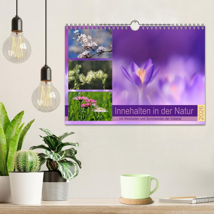 Produktbild: Innehalten in der Natur ... mit Weisheiten und Sprichworten der Indianer (Wandkalender 2026 DIN A4 quer), CALVENDO Monatskalender