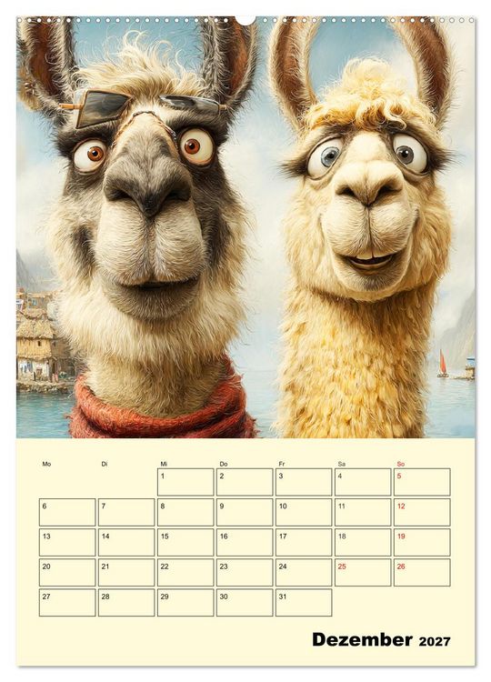 Produktbild: Lama la Vida. Lama-Momente zwischen Humor und Charakter (Wandkalender 2027 DIN A2 hoch), CALVENDO Monatskalender