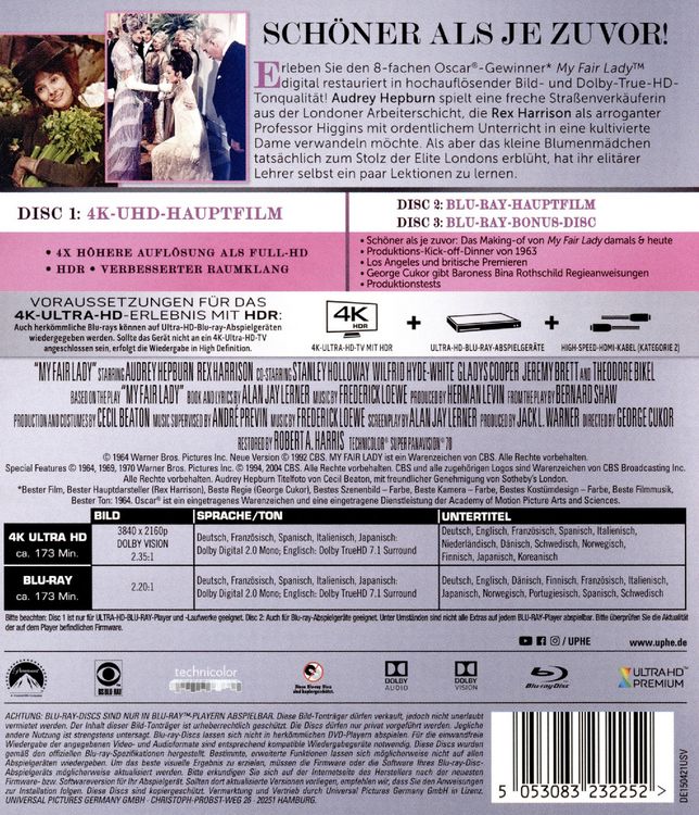 Produktbild: My Fair Lady - Remastered (4K Ultra HD) (+ Blu-ray 2D)