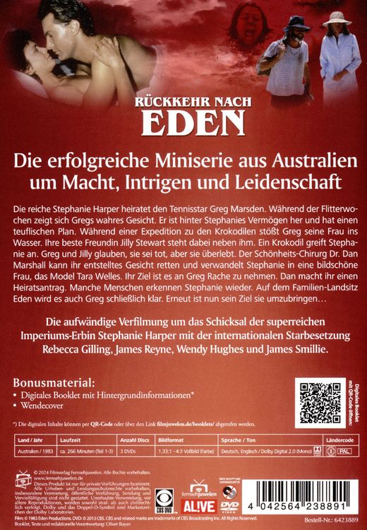 Produktbild: R&uuml;ckkehr nach Eden - Die komplette Miniserie in 3 Teilen - Neuauflage [3 DVDs]