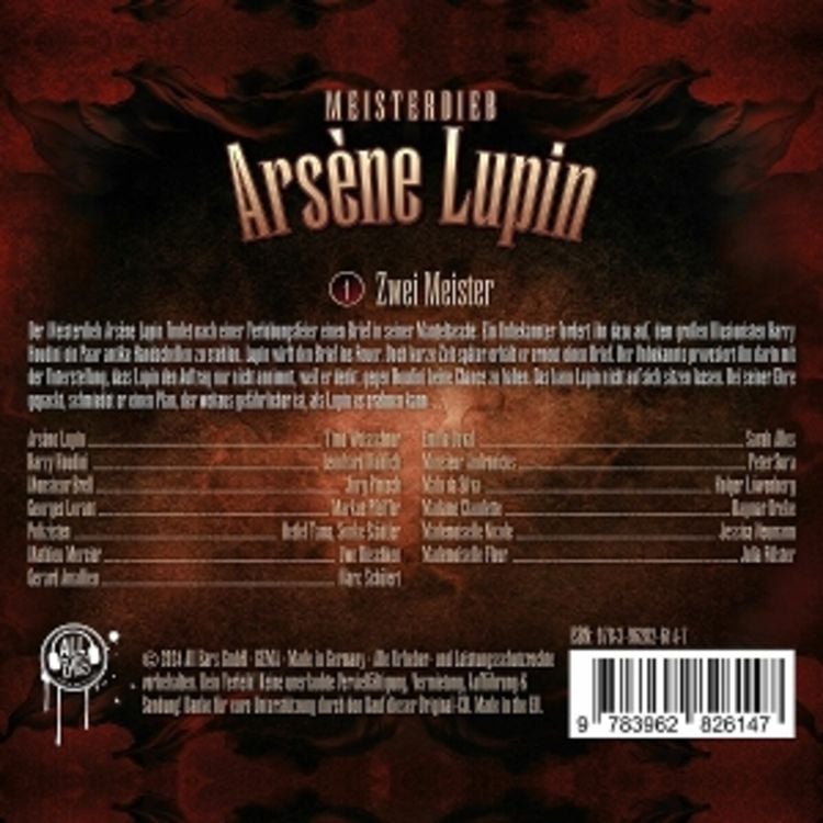 Produktbild: Meisterdieb Ars&egrave;ne Lupin: Zwei Meister,1 Audio-CD