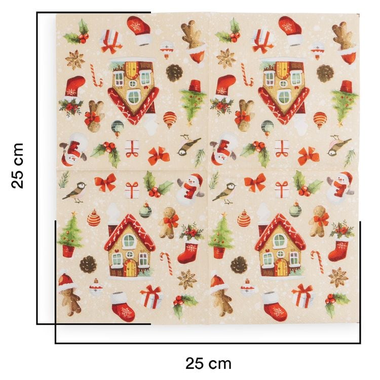 Produktbild: Serviette Nussknacker, 25x25cm