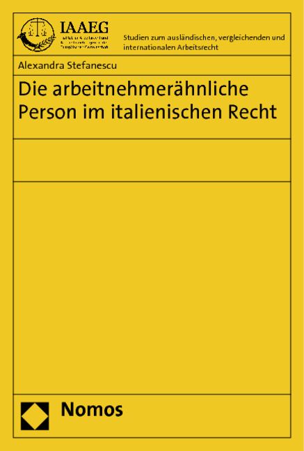 Produktbild: Die arbeitnehmer&auml;hnliche Person im italienischen Recht