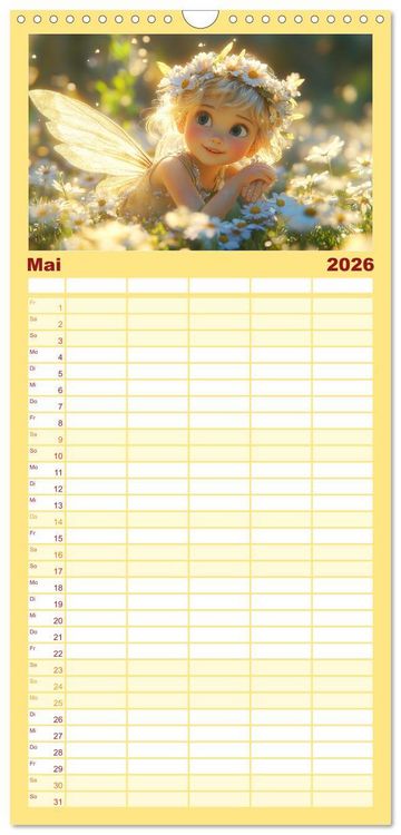Produktbild: Familienplaner 2026 - Zauberhaftes Elfenland. Die duftige Welt der Naturgeister mit 5 Spalten (Wandkalender, 21 x 45 cm) CALVENDO