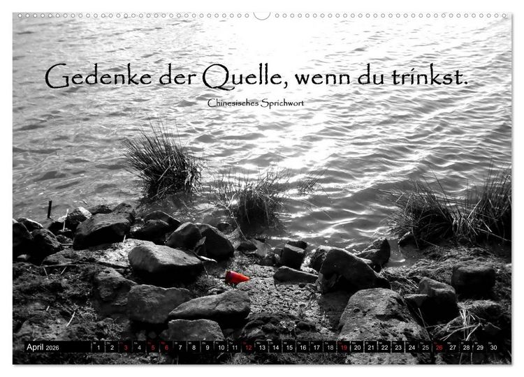 Produktbild: Weisheiten, Zitate und Spr&uuml;che - Ein Jahr voller Gedanken 2026 (hochwertiger Premium Wandkalender 2026 DIN A2 quer), Kunstdruck in Hochglanz