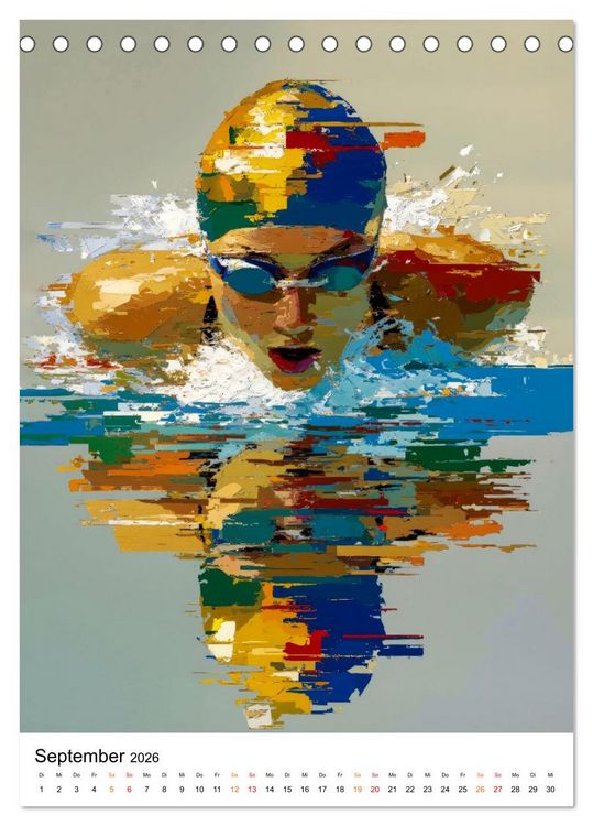 Produktbild: Sport in Farben (Tischkalender 2026 DIN A5 hoch), CALVENDO Monatskalender