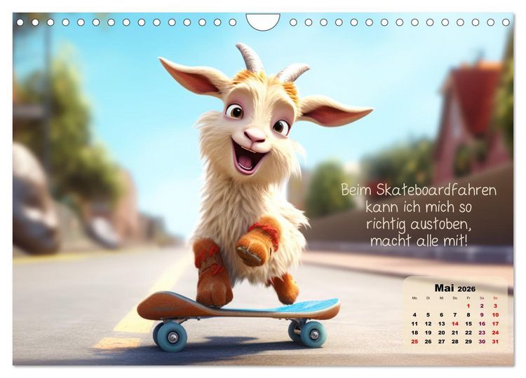 Produktbild: Ziegenkinder haben das ganze Jahr Spa&szlig; (Wandkalender 2026 DIN A4 quer), CALVENDO Monatskalender