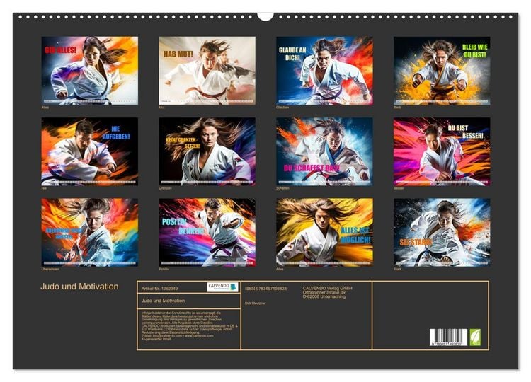 Produktbild: Judo und Motivation (Wandkalender 2026 DIN A2 quer), CALVENDO Monatskalender