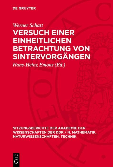 Produktbild: Versuch einer einheitlichen Betrachtung von Sintervorg&auml;ngen