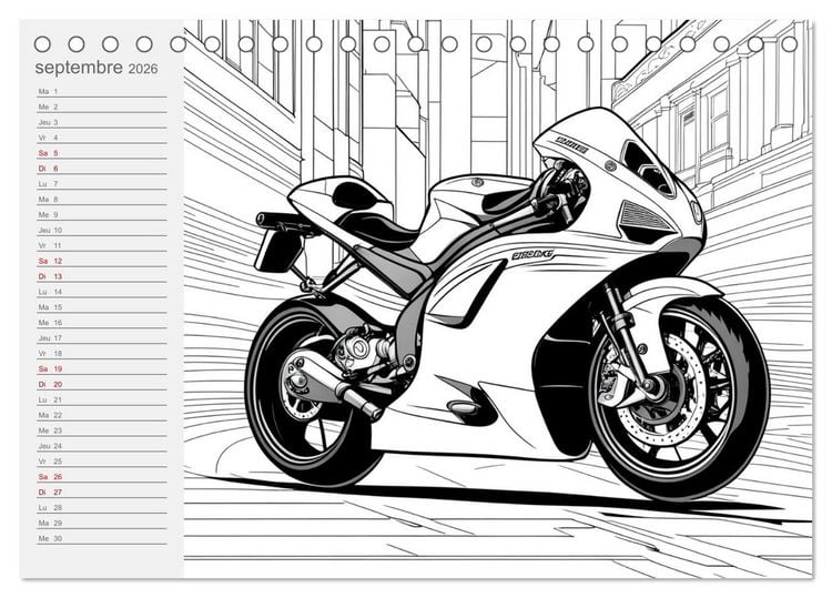 Produktbild: V&eacute;hicules motoris&eacute;s (Calendrier de bureau 2026 DIN A5 vertical), CALVENDO calendrier mensuel