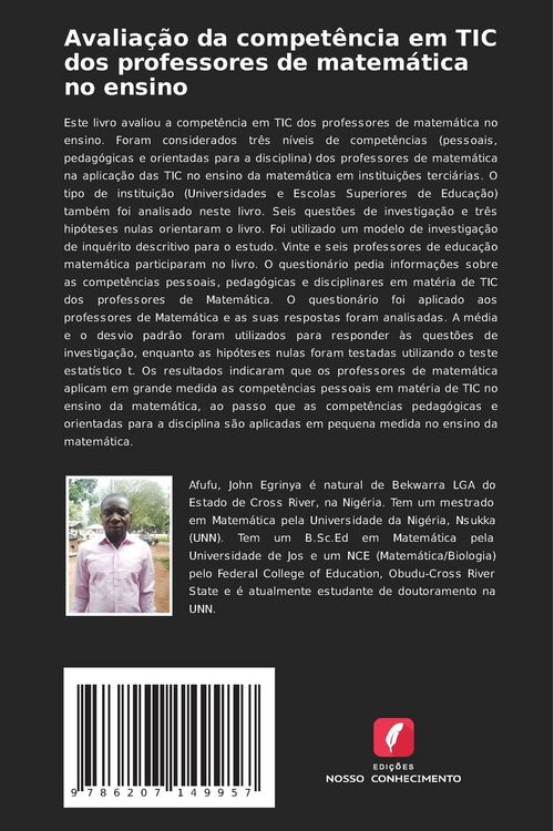 Produktbild: Avalia&ccedil;&atilde;o da compet&ecirc;ncia em TIC dos professores de matem&aacute;tica no ensino