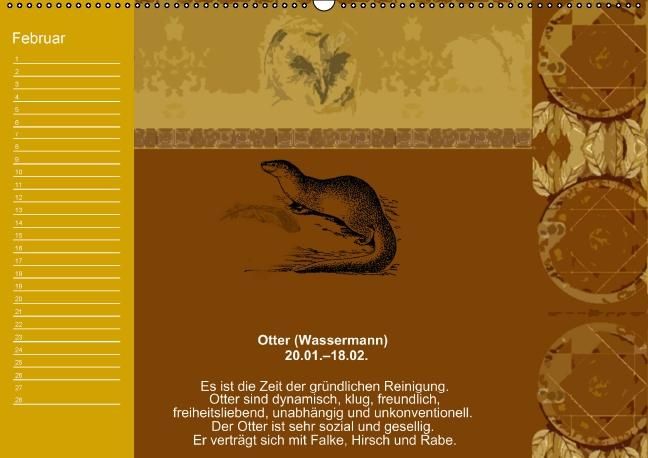 Produktbild: Indianisches Horoskop / Geburtstagskalender (Wandkalender immerw&auml;hrend DIN A2 quer)