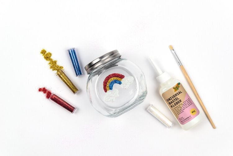 Produktbild: FOLIA&reg; Bio Glitter- und Pailletten-Set, 6 x Bio-Glitter, 4 x Pailletten mit Deko-Kleber 90 g, trocknet schnell und, glasklar, ohne Weichmacher