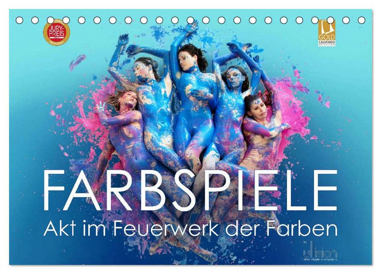 Produktbild: FARBSPIELE - Akt im Feuerwerk der Farben (Tischkalender 2026 DIN A5 quer), CALVENDO Monatskalender