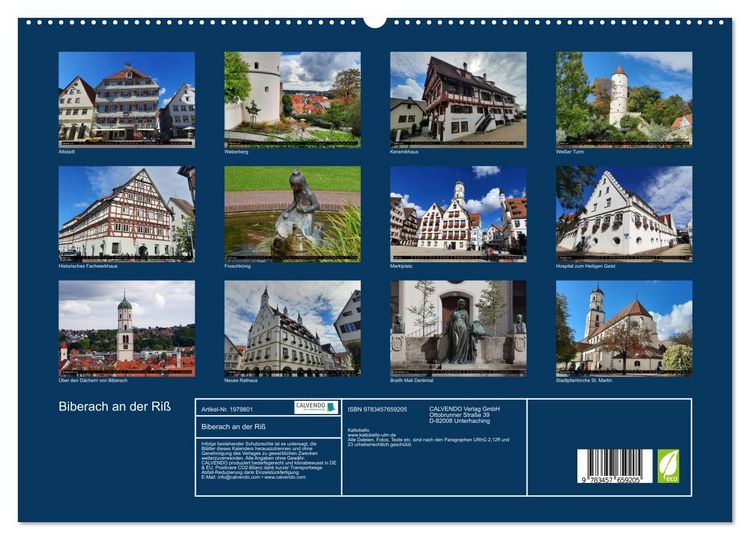 Produktbild: Biberach an der Ri&szlig; (Wandkalender 2026 DIN A2 quer), CALVENDO Monatskalender