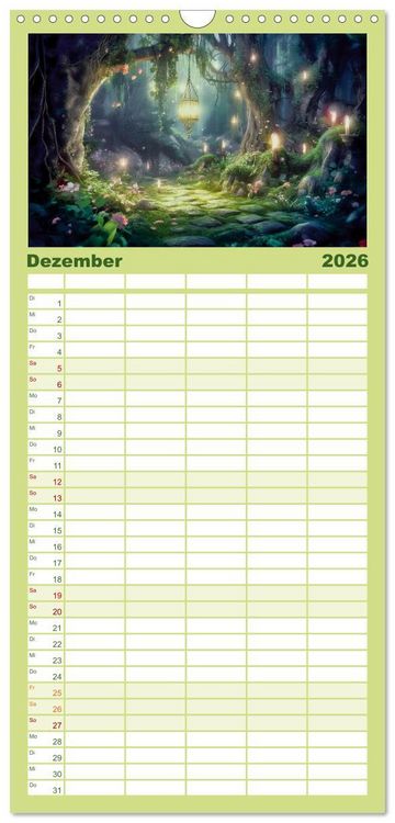 Produktbild: Familienplaner 2026 - Im Reich der Elben mit 5 Spalten (Wandkalender, 21 x 45 cm) CALVENDO
