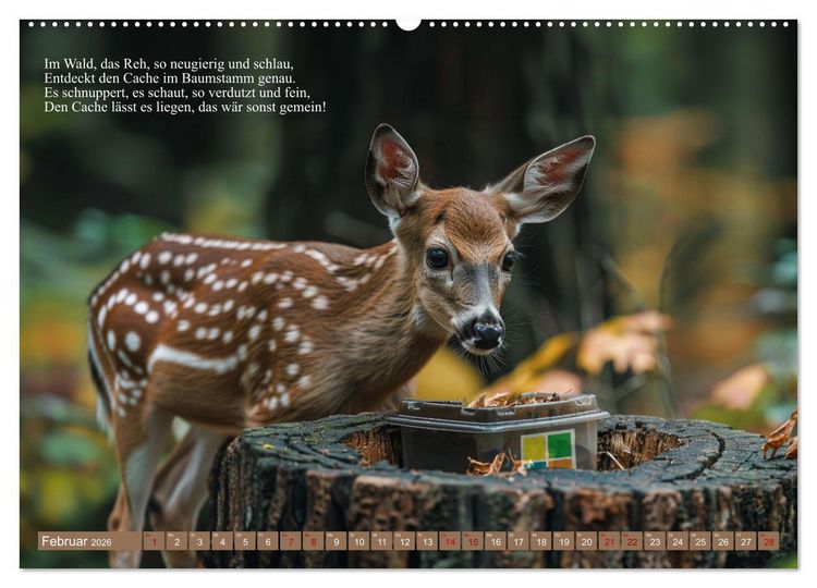 Produktbild: Geocaching Poesie (Wandkalender 2026 DIN A2 quer), CALVENDO Monatskalender