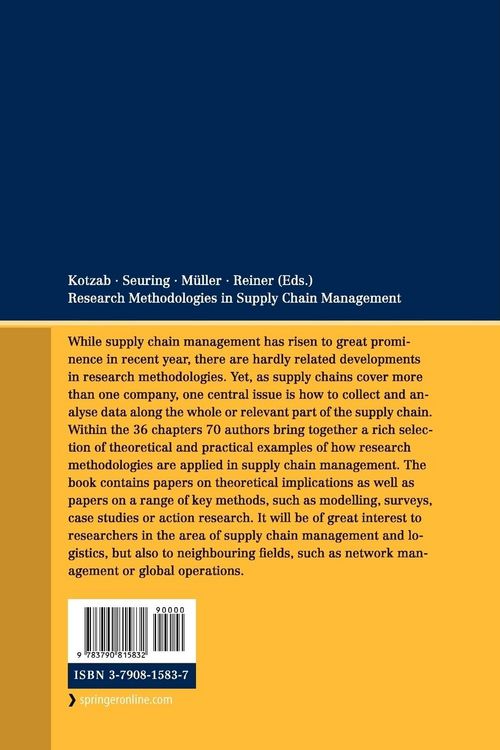 Produktbild: Research Methodologies in Supply Chain Management